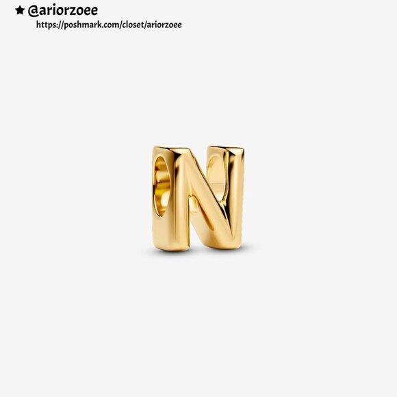 Pandora Letter N Alphabet Mini Charm|Pendant - Picture 1 of 2